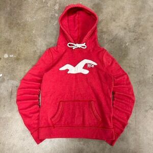 Vintage 2000s Y2K Womens Red Hollister Hoodie Size M